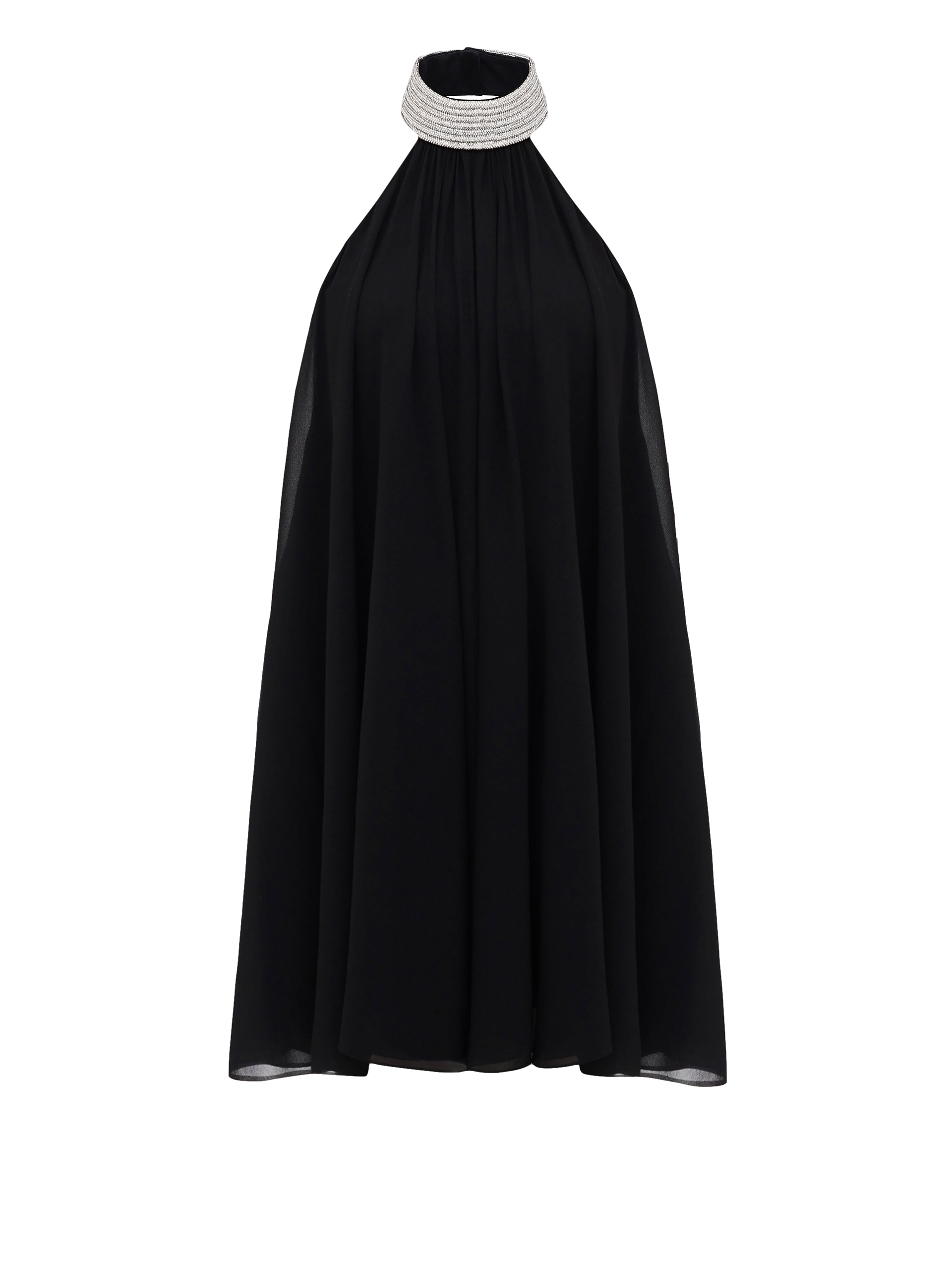 Silk Chiffon Mini Dress with a crystal embellished neck | Women's Mini dresses - NDS The Label - Modalova