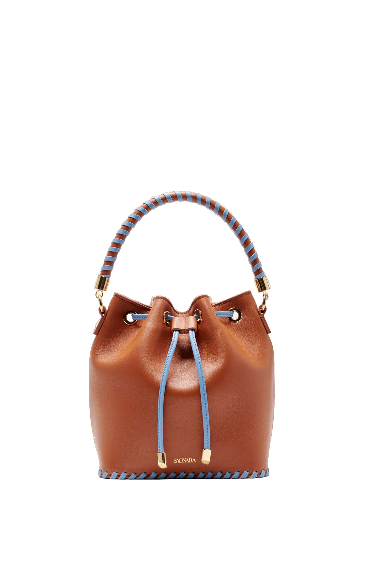 BUCKET CARAMEL/BLUE SKY LEATHER | Women's Bucket bags - Saonara - Modalova