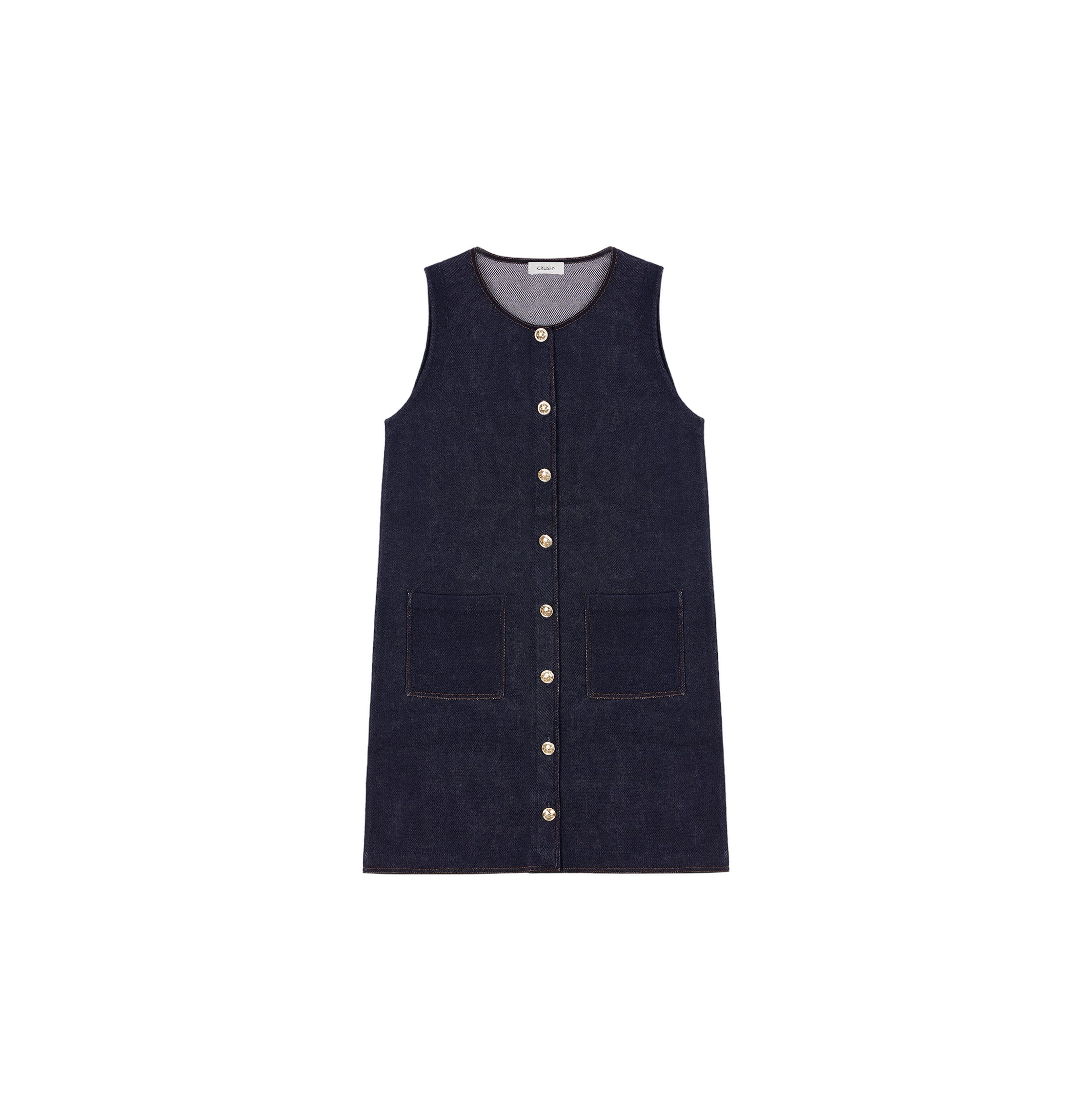 DENIM-LOOK VEST DRESS | Women's Clothing - CRUSH Collection - Modalova