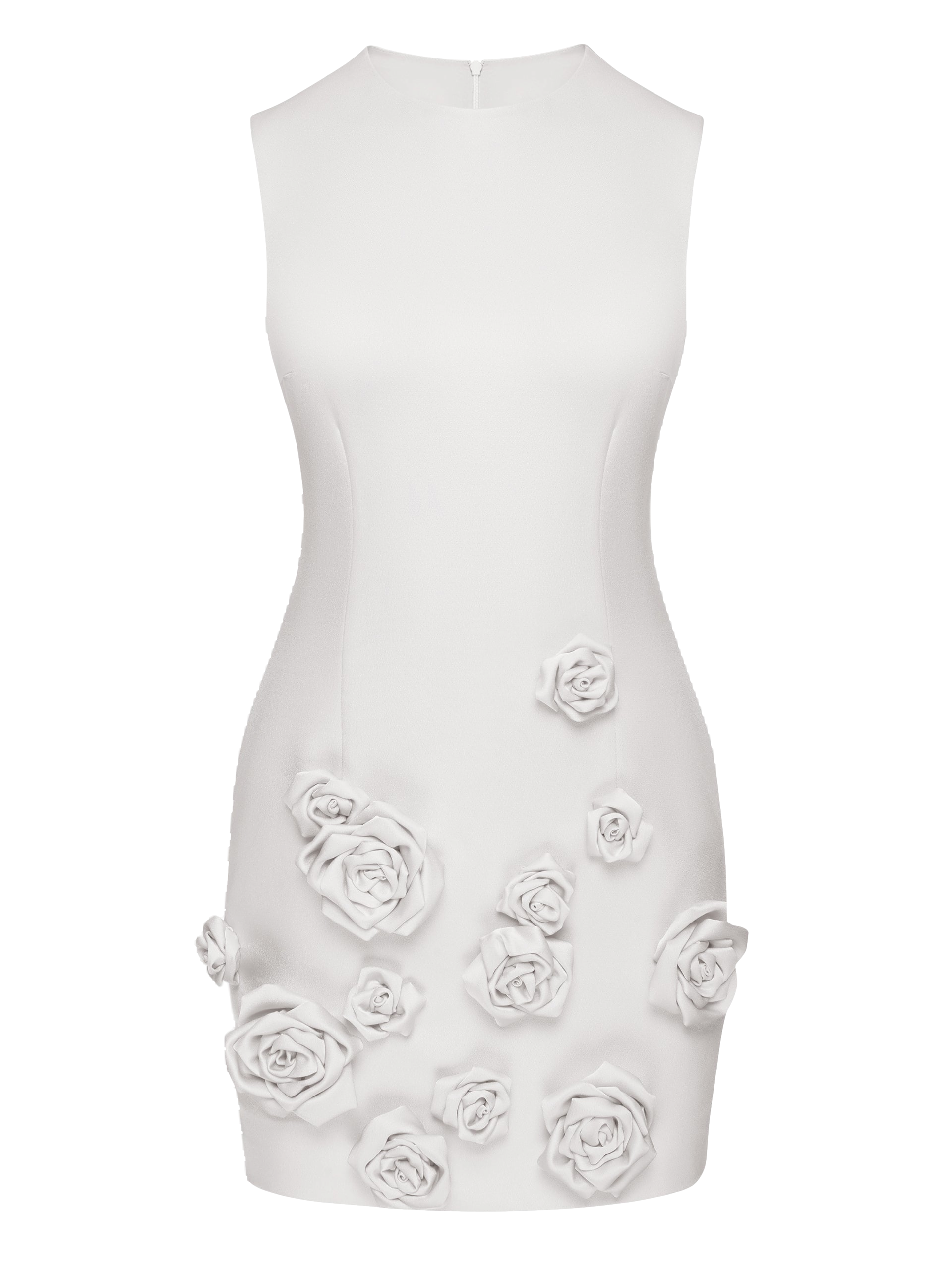 Rose-Appliqué Round Neck Cady Mini Dress | Women's Mini dresses - NDS The Label - Modalova