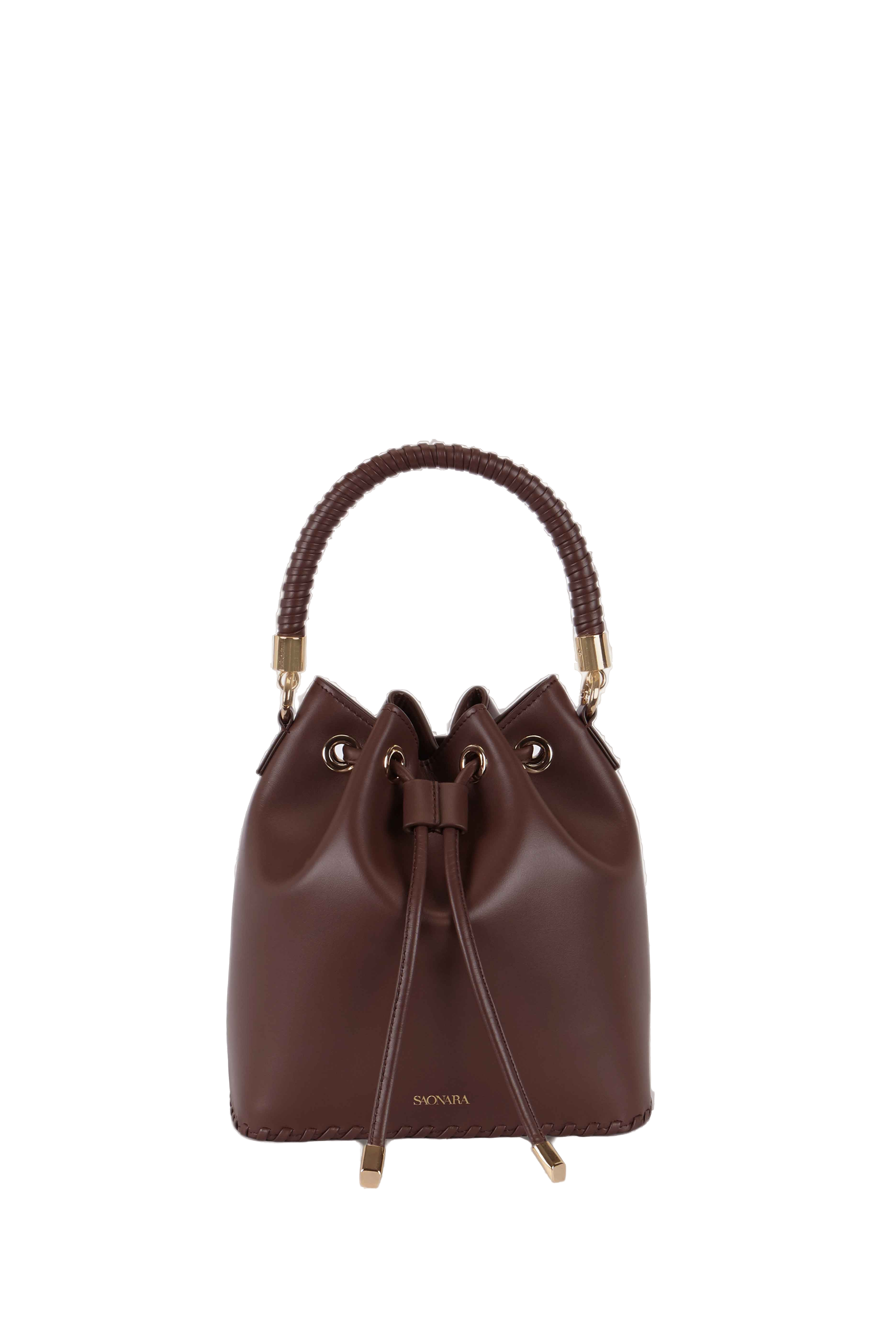 CHOCOLATE LEATHER BUCKET | Women's Bucket bags - Saonara - Modalova