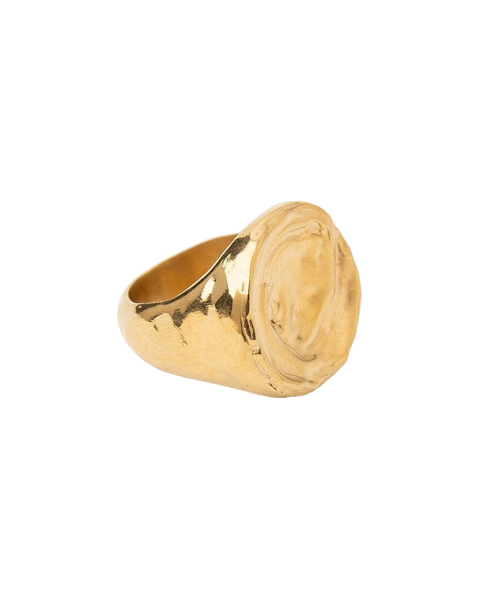 AREIA ROUND SIGNET RING | Women's Rings - Carolina De Barros - Modalova