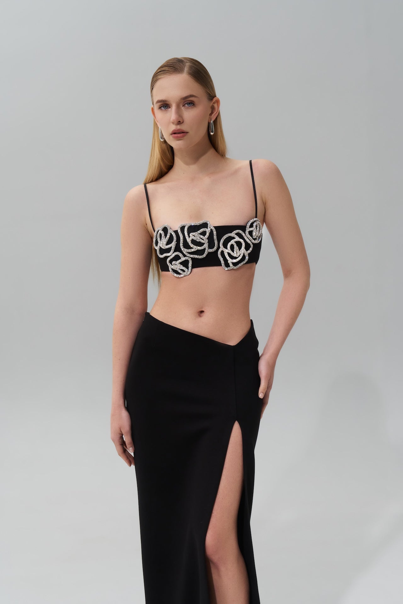 Crystal Rose Embellished Bralette Top | Women's Bralette - NDS The Label - Modalova