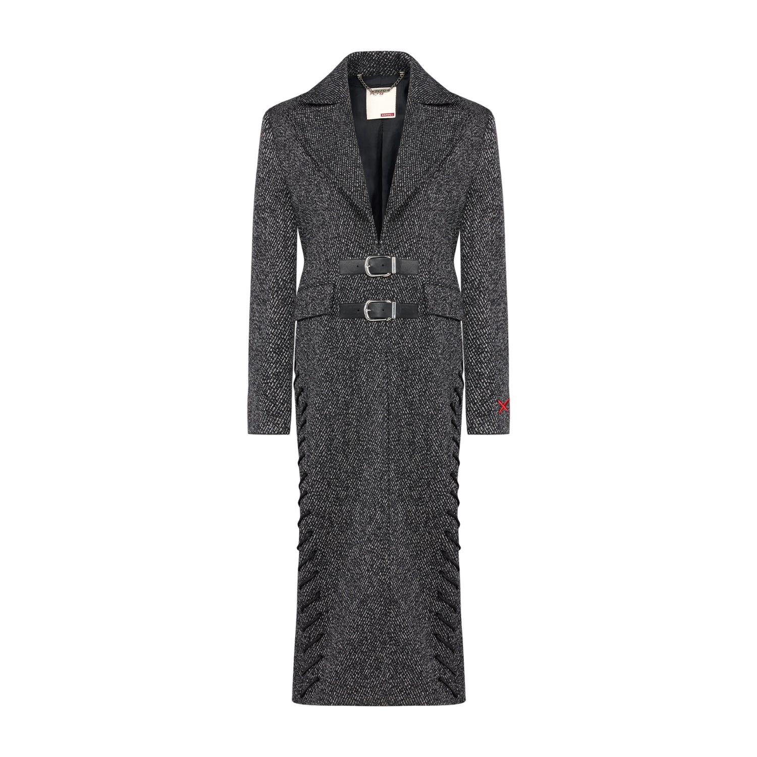 YOUR *ITCH CASHMERE BLEND LONG OVERCOAT - BLACK & WHITE | Women's Cashmere coats - PCFG - Modalova