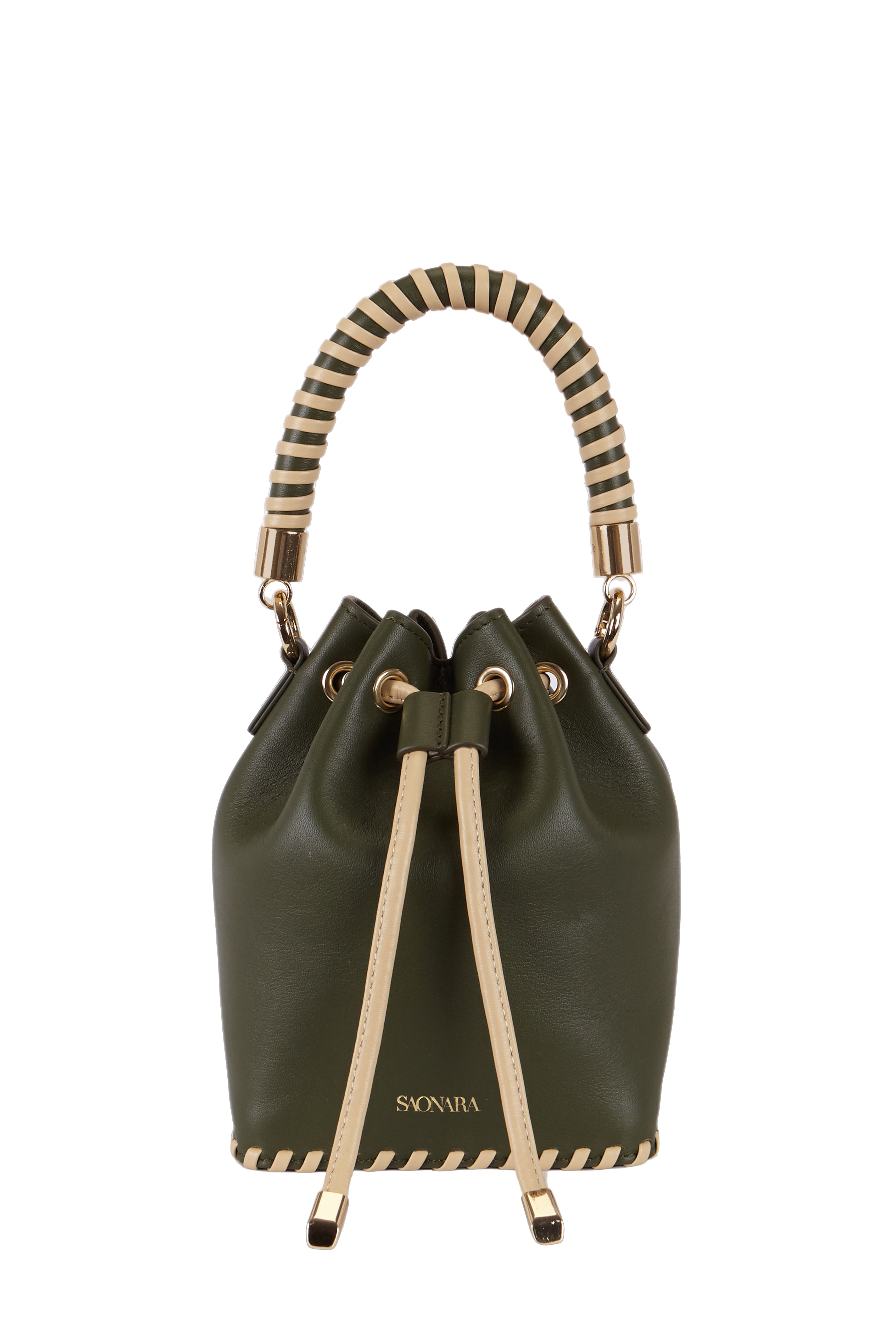 MINI BUCKET ARMY / SKIN CREAM | Women's Bucket bags - Saonara - Modalova