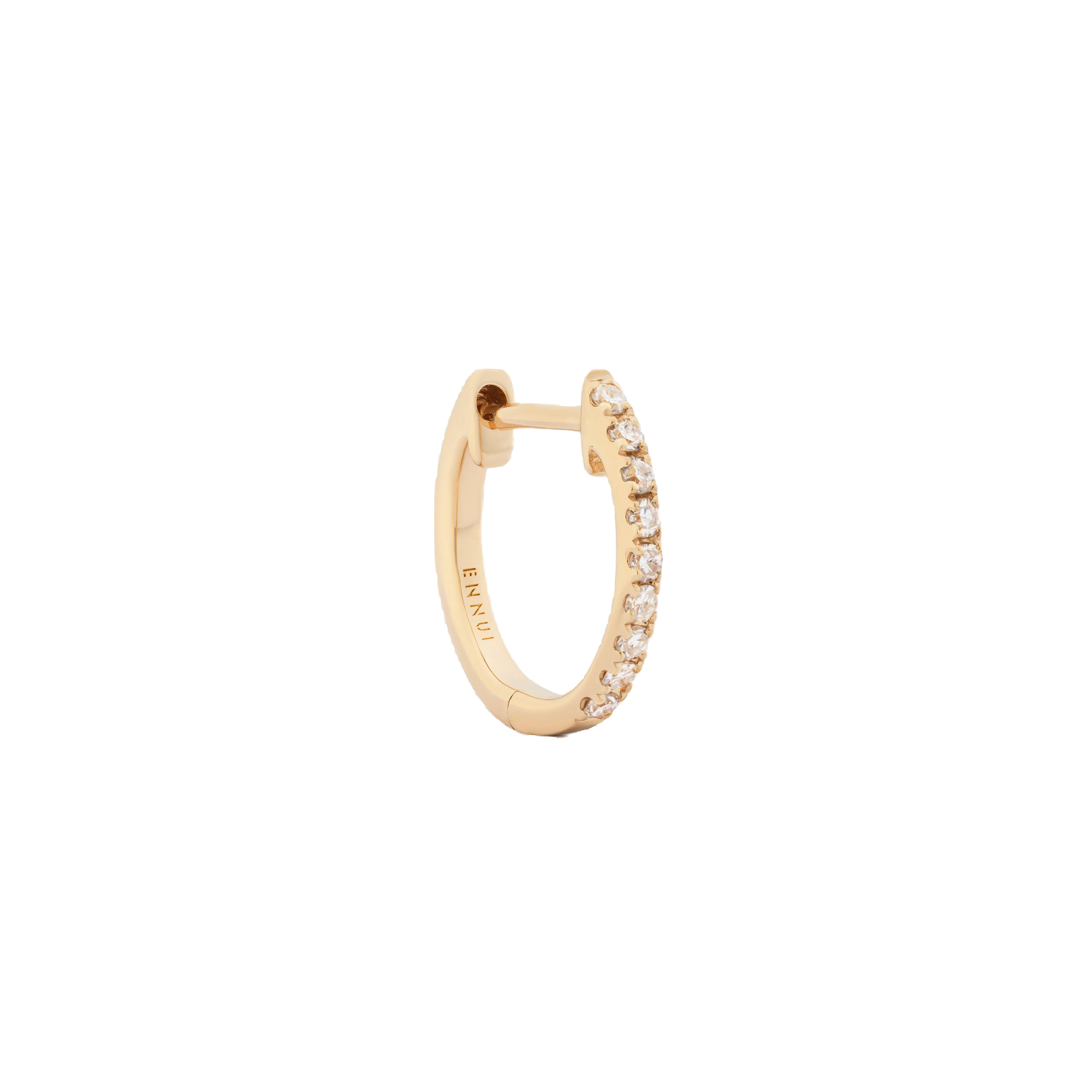 HOOP WHITE DIAMOND & PLAIN YELLOW - 10MM | Women's Earrings - ENNUI - Modalova