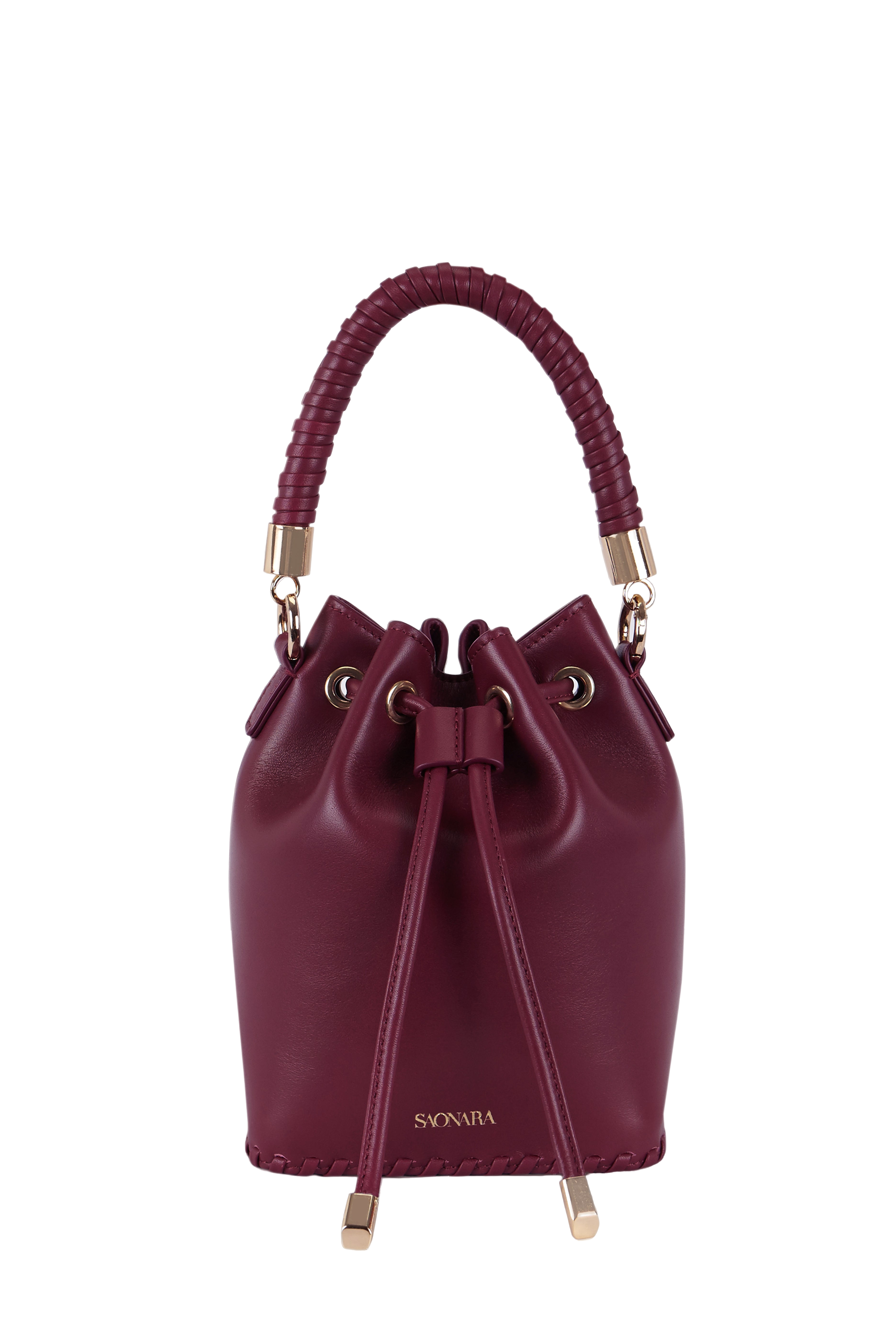 MINI BUCKET BERRY LEATHER | Women's Bucket bags - Saonara - Modalova