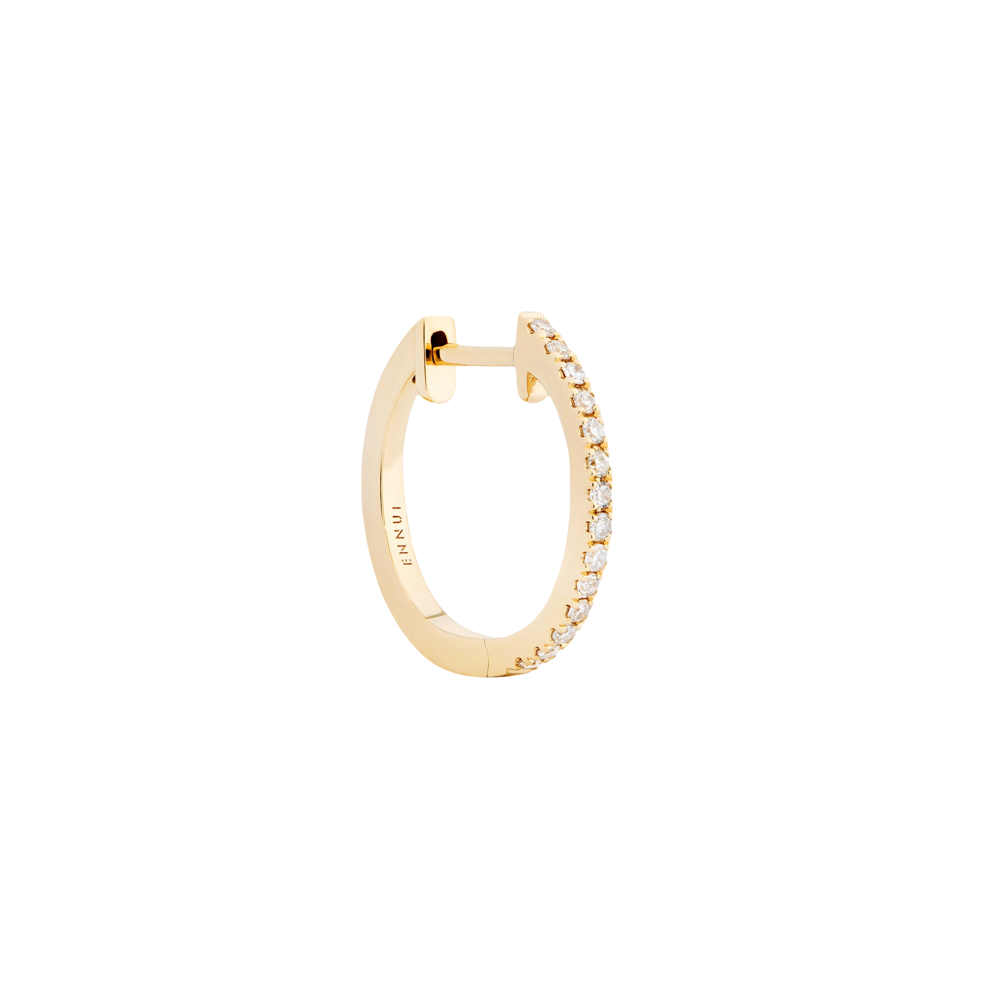 HOOP - WHITE DIAMOND & PLAIN YELLOW - 14MM | Women's Earrings - ENNUI - Modalova