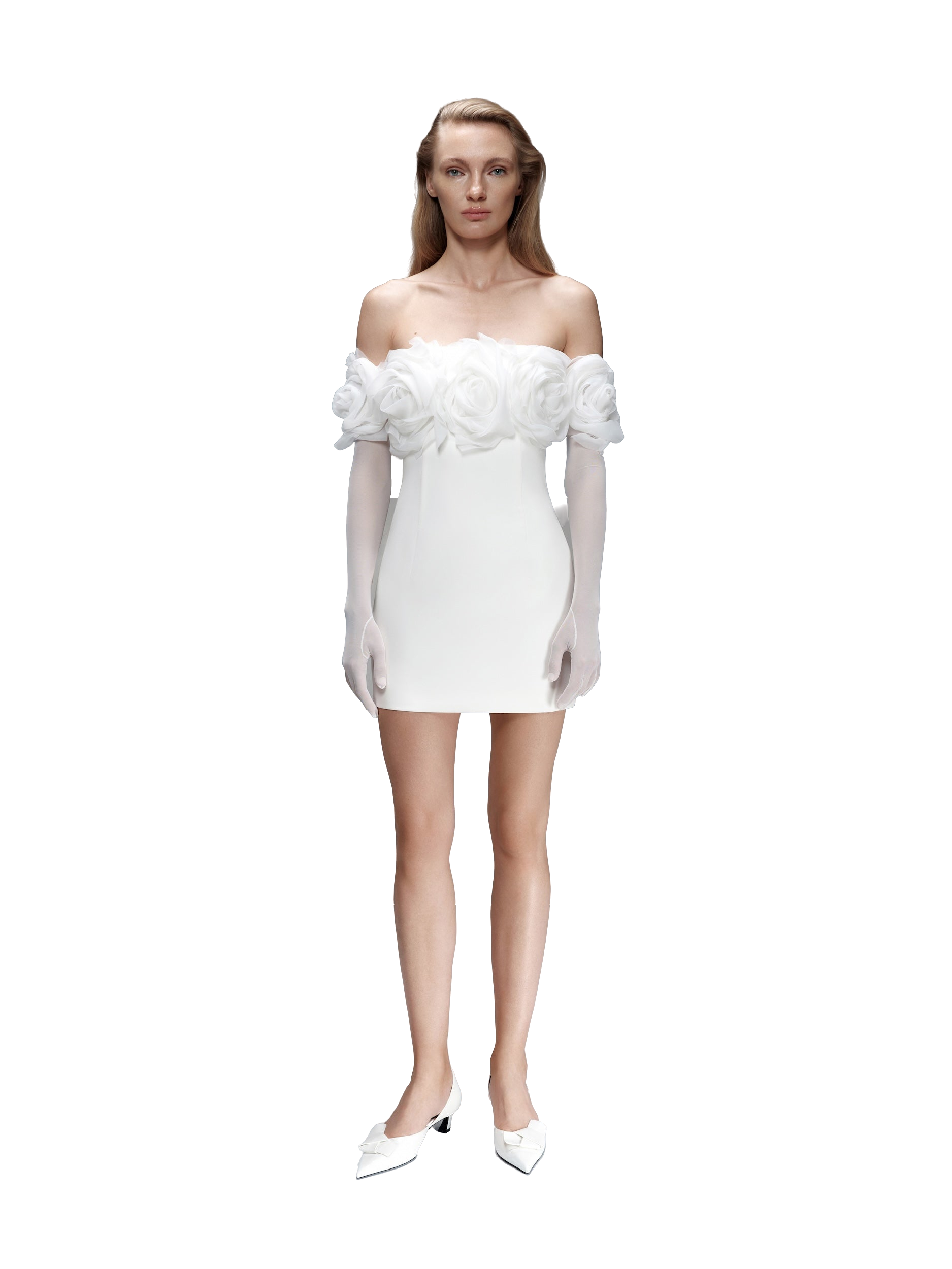 Floral-Appliqué Crepe Mini Dress | Women's Mini dresses - NDS The Label - Modalova