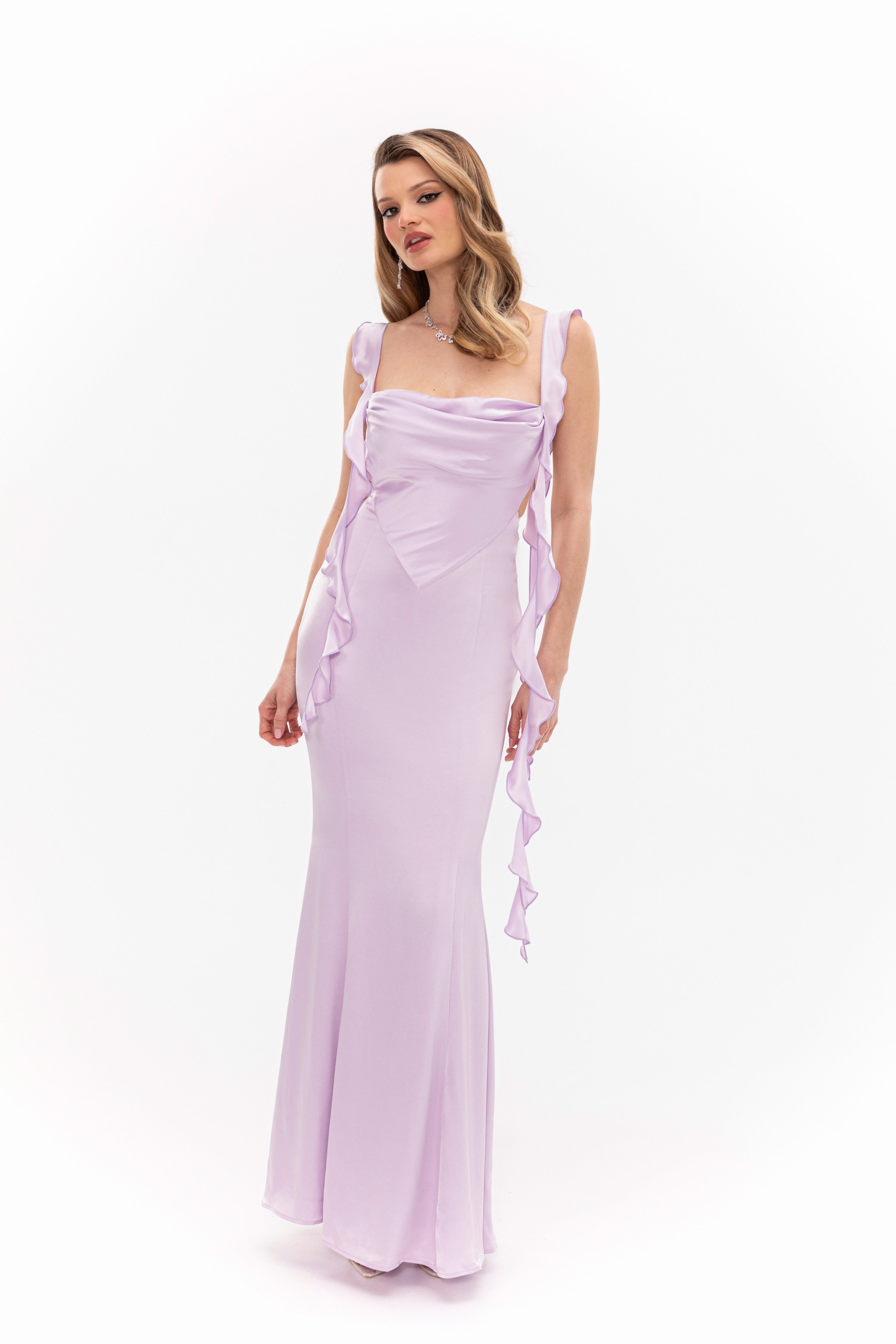 Caroline Dress in | Women’s Backless Lace Gown with Draped Waist & Fishtail Hem | Elegant Evening & Wedding Look - Nana Jacqueline - Modalova