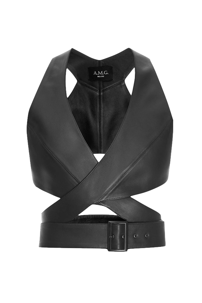 Leather Top | Women's Sleeveless tops - A.M.G - Modalova