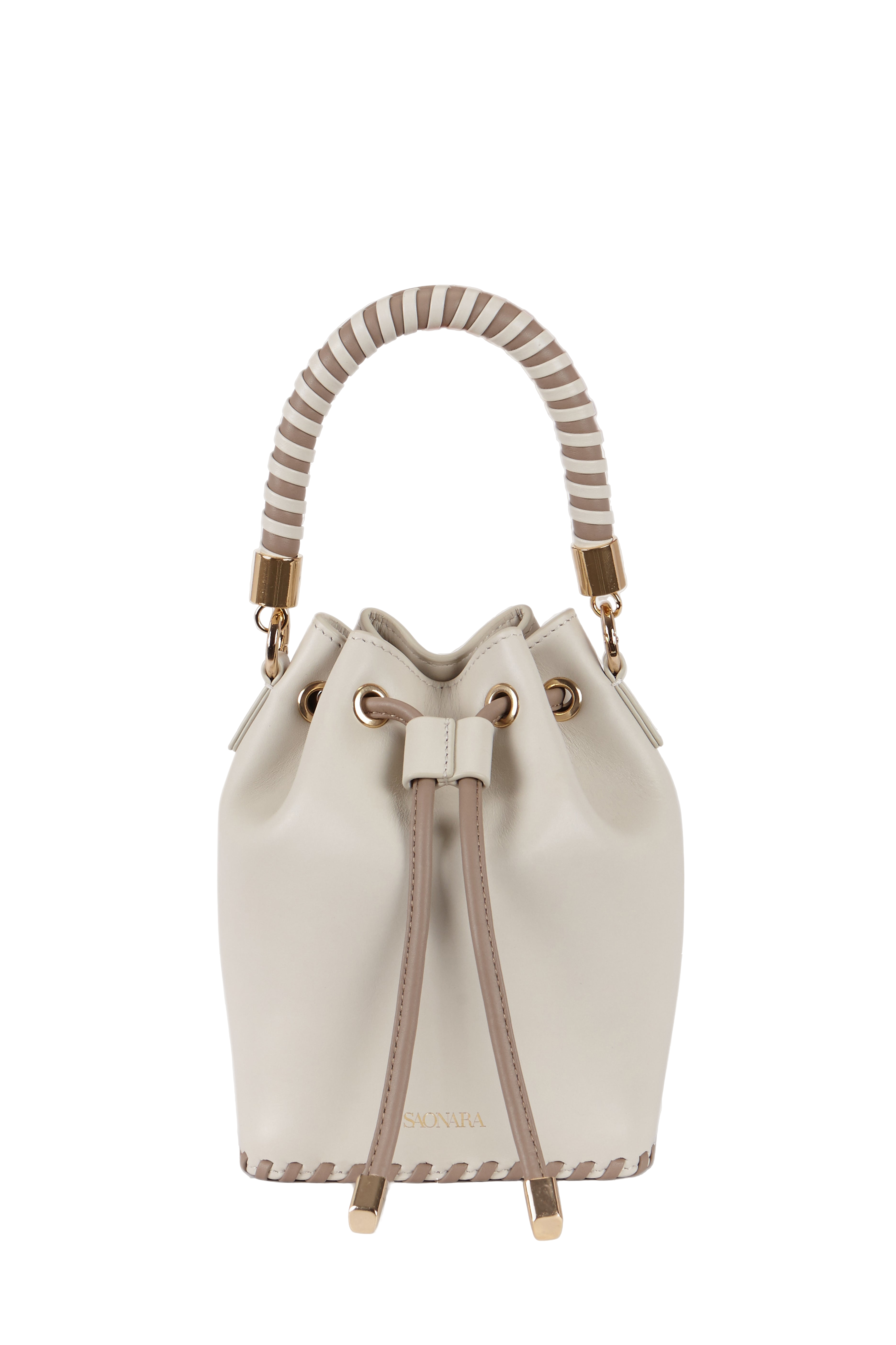 MINI BUCKET IVORY LEATHER | Women's Bucket bags - Saonara - Modalova